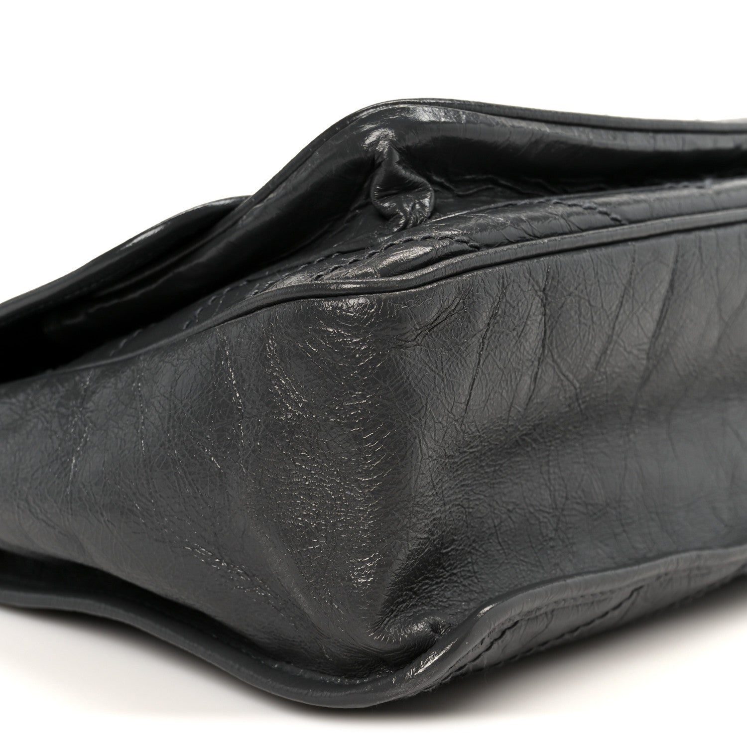 Saint Laurent Crinkled Calfskin Matelasse Monogram Medium Niki Chain Satchel Fog 10 of 11