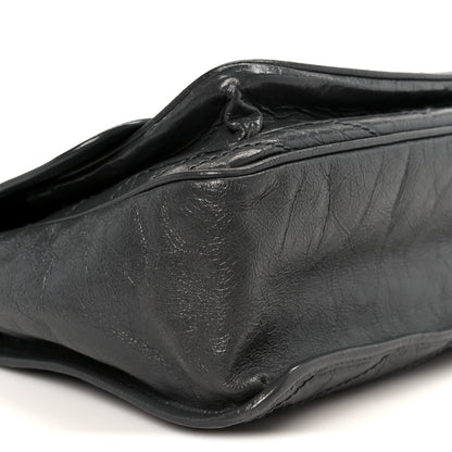 Saint Laurent Crinkled Calfskin Matelasse Monogram Medium Niki Chain Satchel Fog 10 of 11