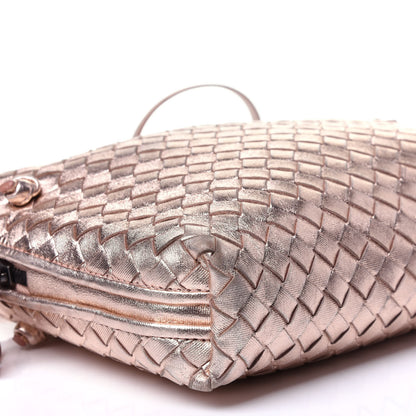 Bottega Veneta Metallic Grosgrain Intrecciato Pillow Crossbody Messenger Rose Gold 9 of 11