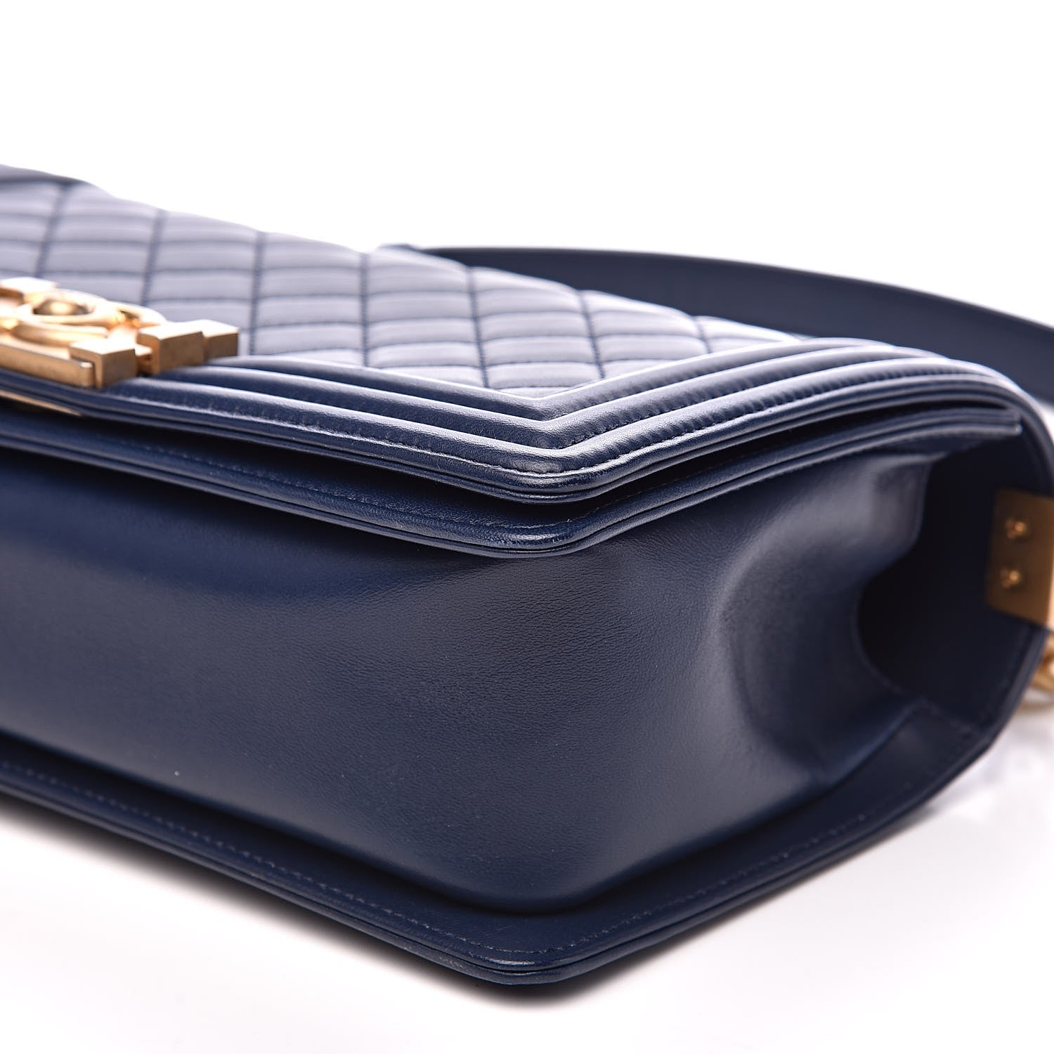 Chanel Lambskin Quilted Medium Boy Flap Dark Blue 10 of 13