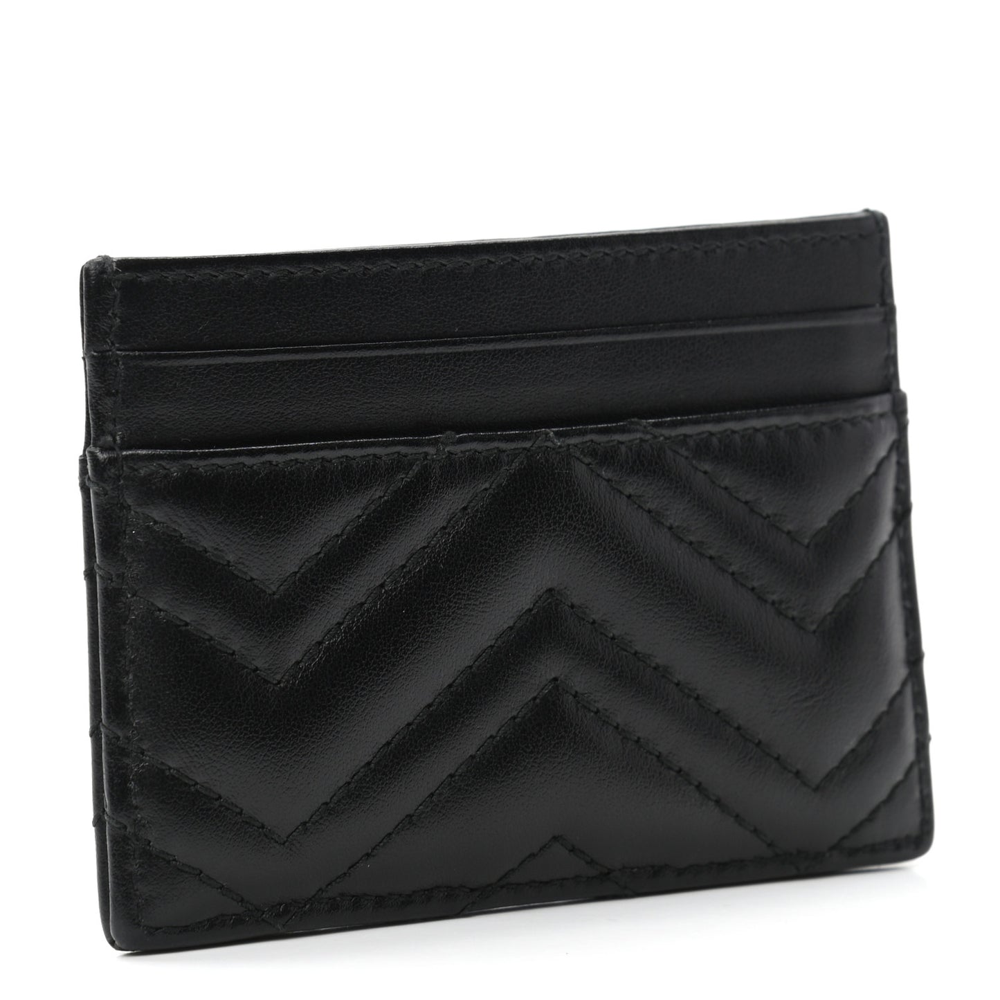 Calfskin Matelasse GG Marmont Card Holder Black