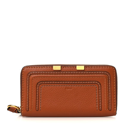 Chloe Grained Calfskin Marcie Long Zip Around Wallet Tan 1 of 7