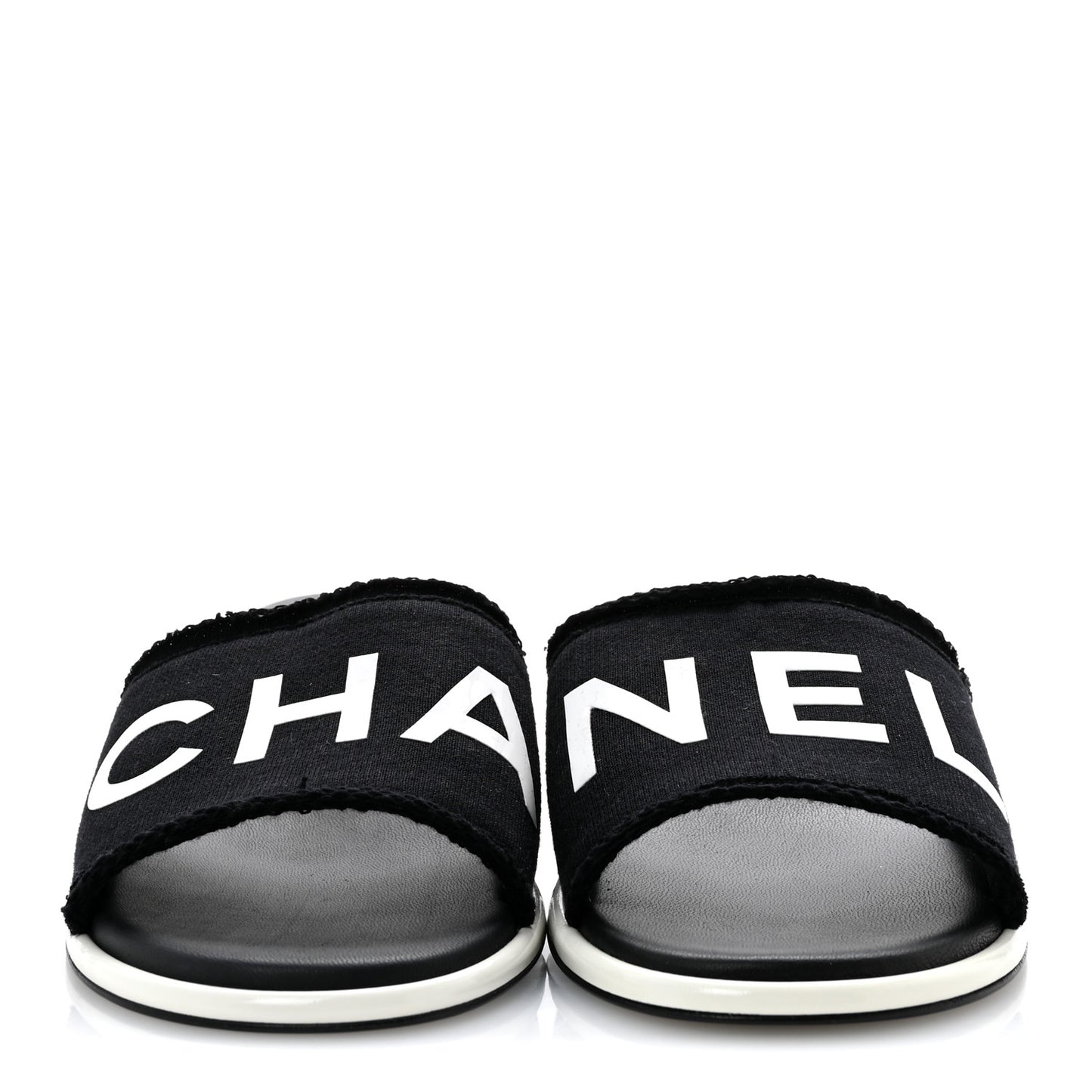 Cotton Logo Mule Sandals 41 Black White