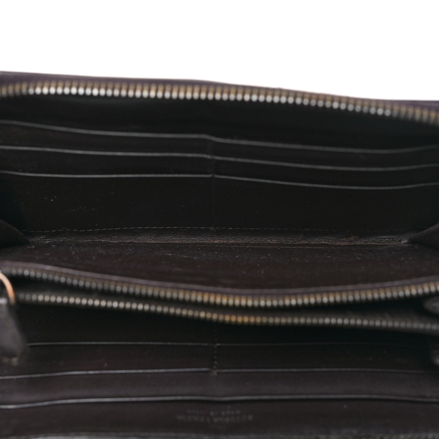 Nappa Intrecciato Zip Around Wallet Ebano