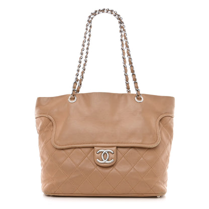 Chanel Calfskin Large Front Flap Tote Beige 1 of 25