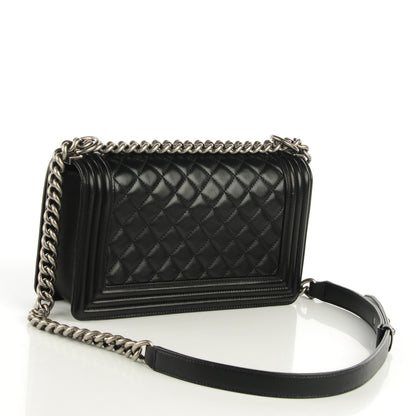 Chanel Lambskin Quilted Medium Boy Flap Black 3 of 8