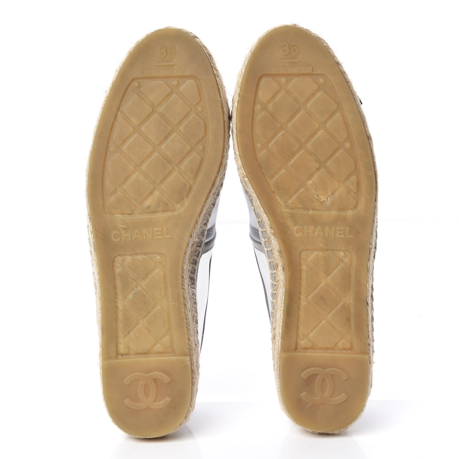 Chanel Mesh Grosgrain CC Espadrilles 36 Grey 5 of 10