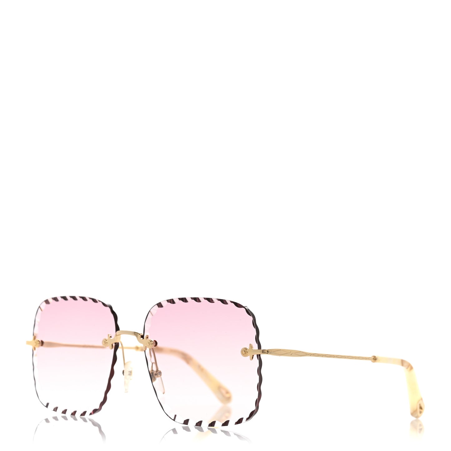 Rosie Bevelled Round Sunglasses CE161S Gold Gradient Pink