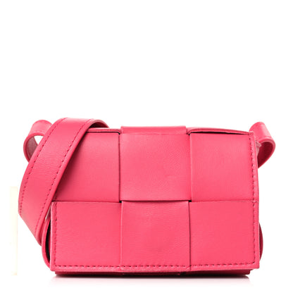 Bottega Veneta Lambskin Maxi Intrecciato Extra Mini Cassette Crossbody Bag Cranberry 1 of 8
