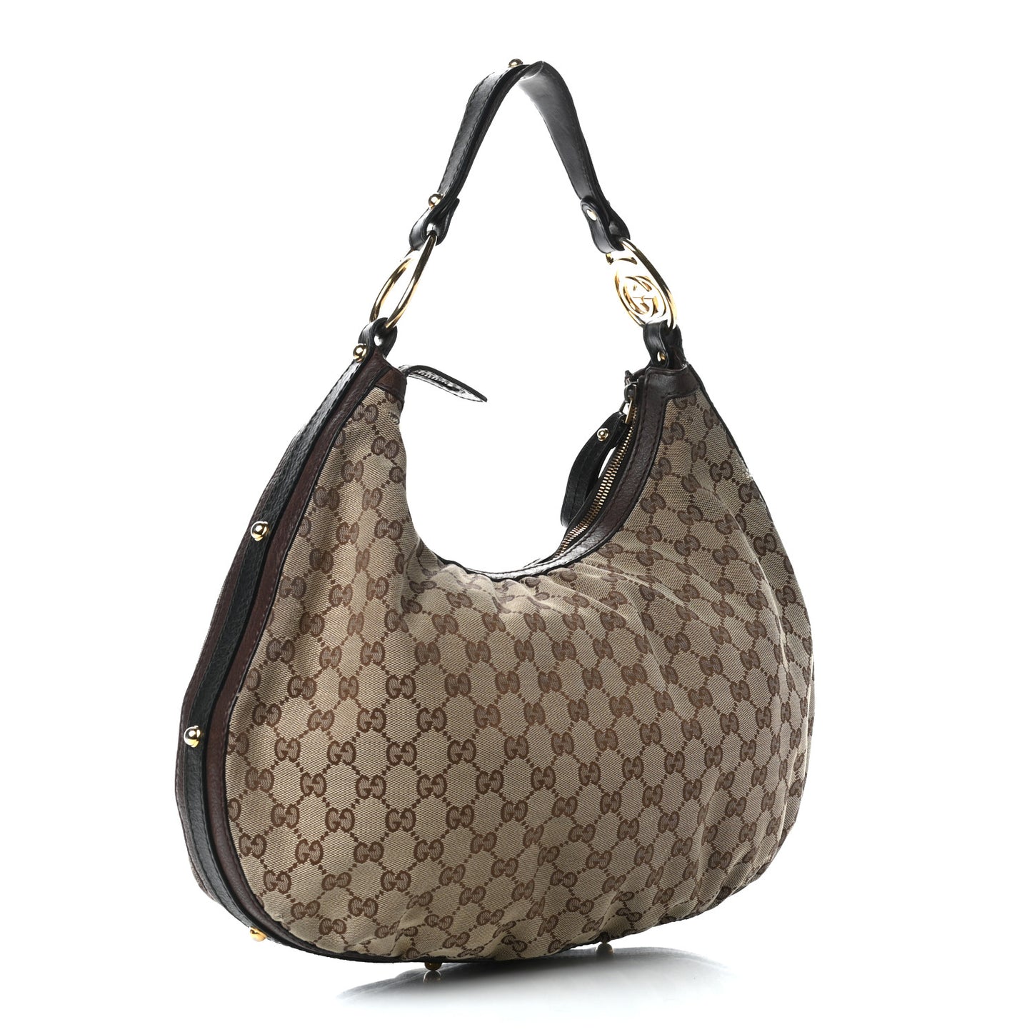 Monogram Medium Interlocking Hobo Dark Brown