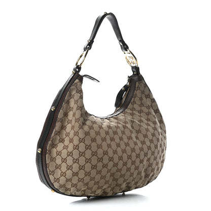Gucci Monogram Medium Interlocking Hobo Dark Brown 3 of 12