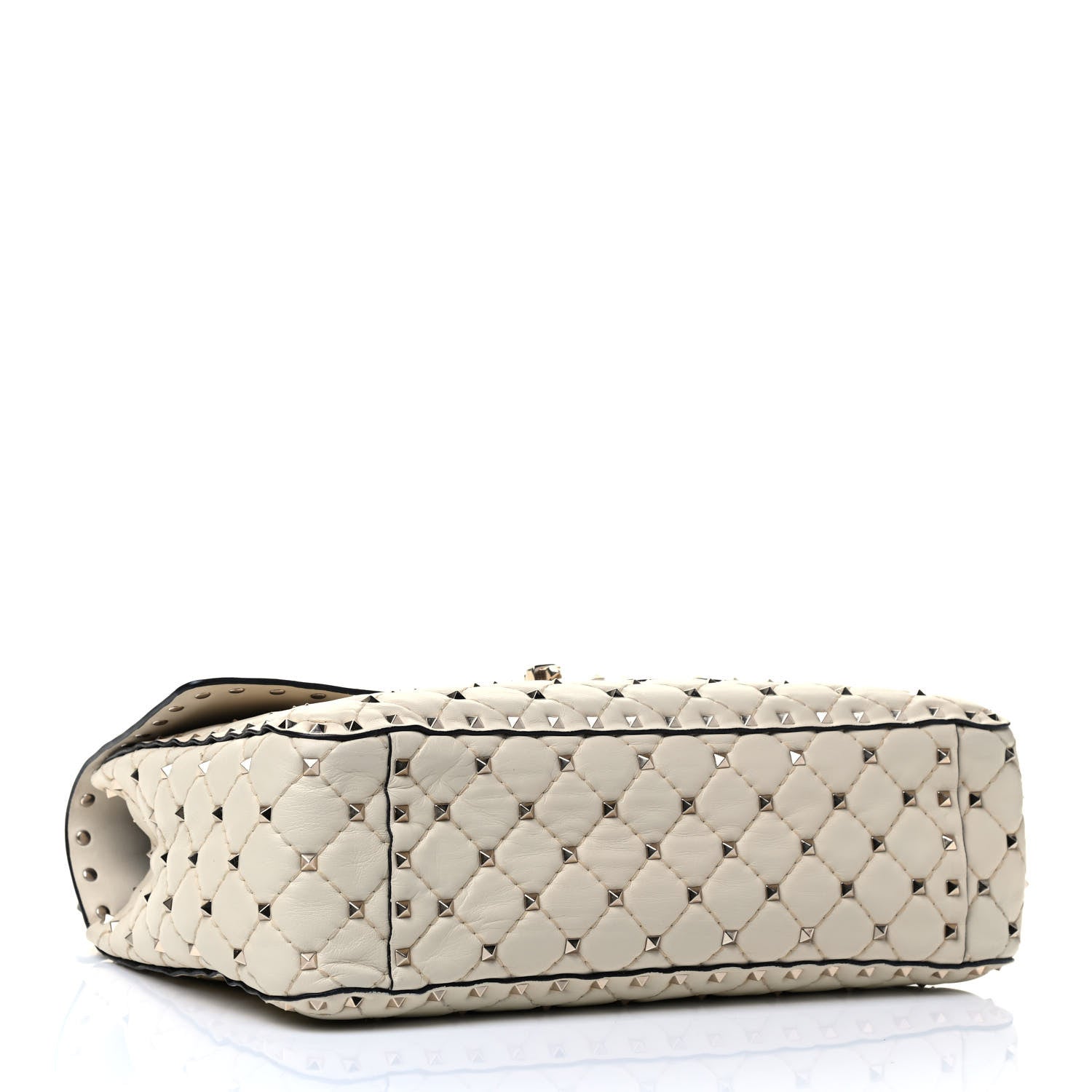 Valentino Garavani Nappa Large Rockstud Spike Shoulder Bag Light Ivory 5 of 8