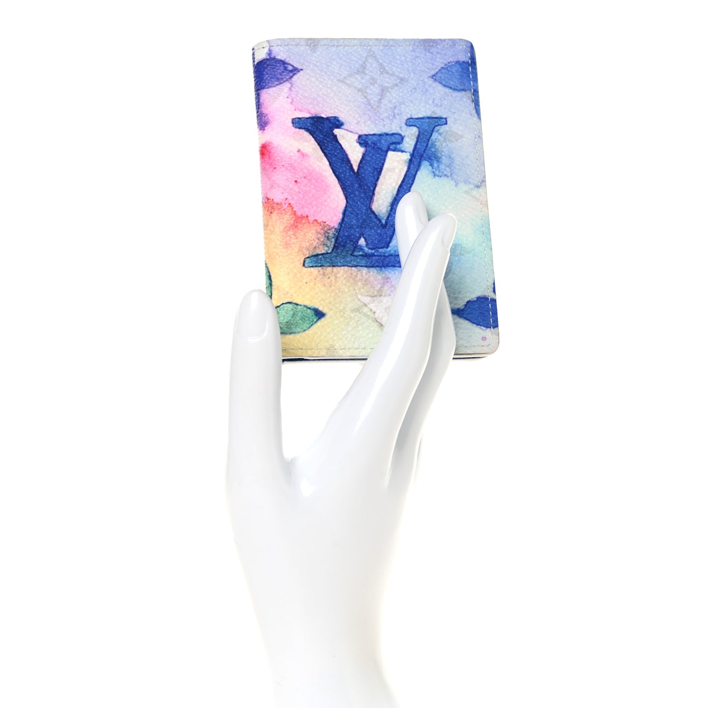 Monogram Watercolor Pocket Organizer NM Multicolor
