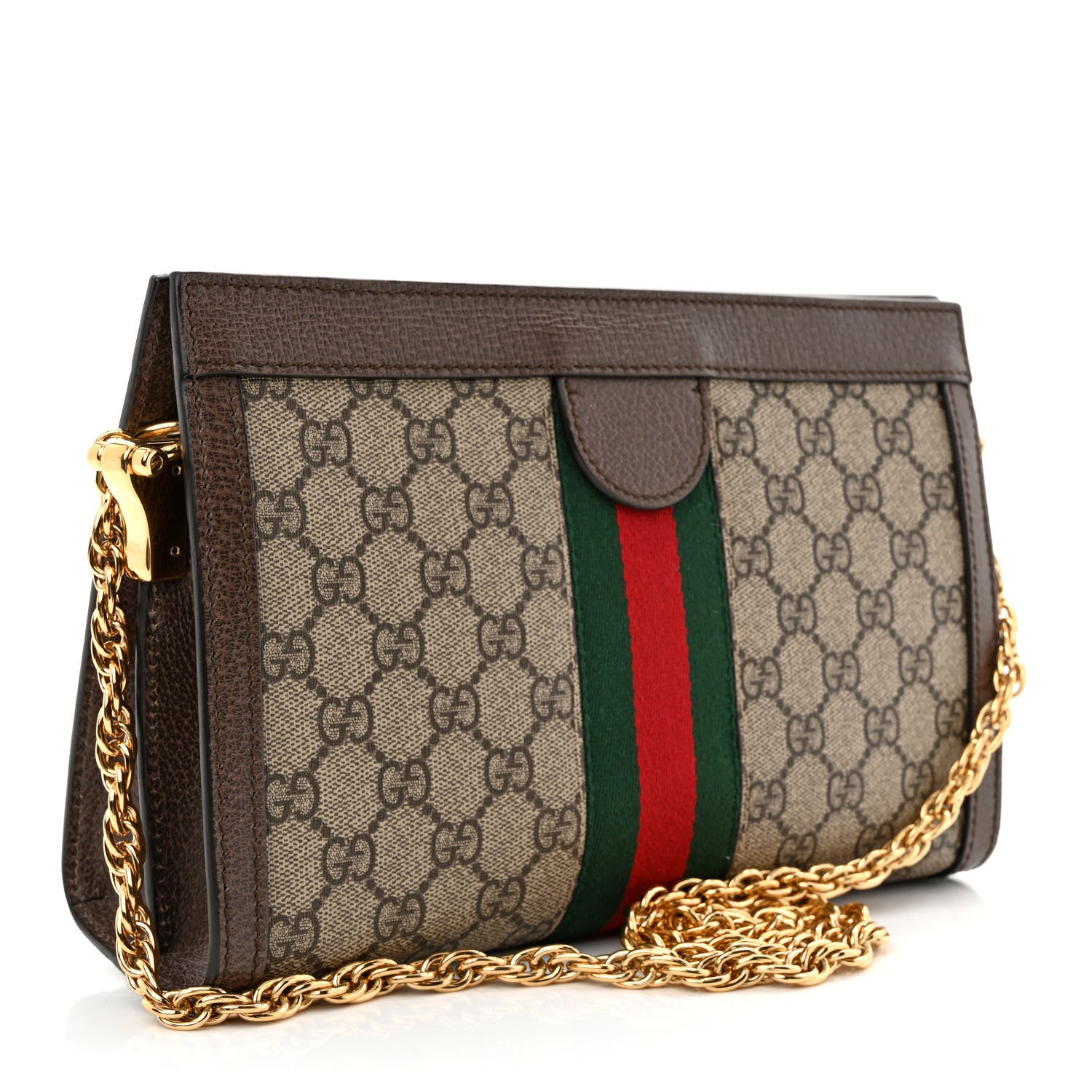 Gucci GG Supreme Monogram Web Small Ophidia Chain Shoulder Bag Brown 3 of 10
