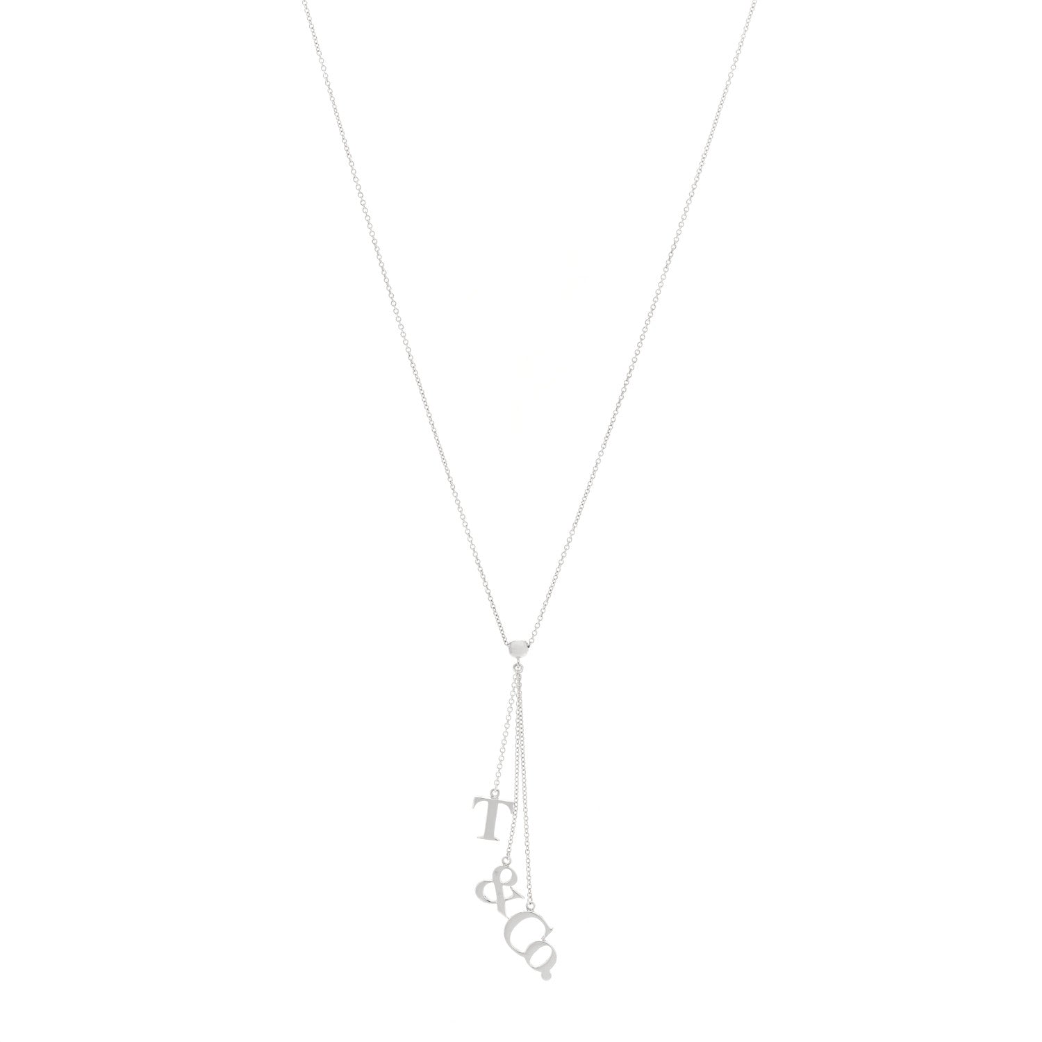 Tiffany Sterling Silver Letters Lariat Necklace 1 of 6