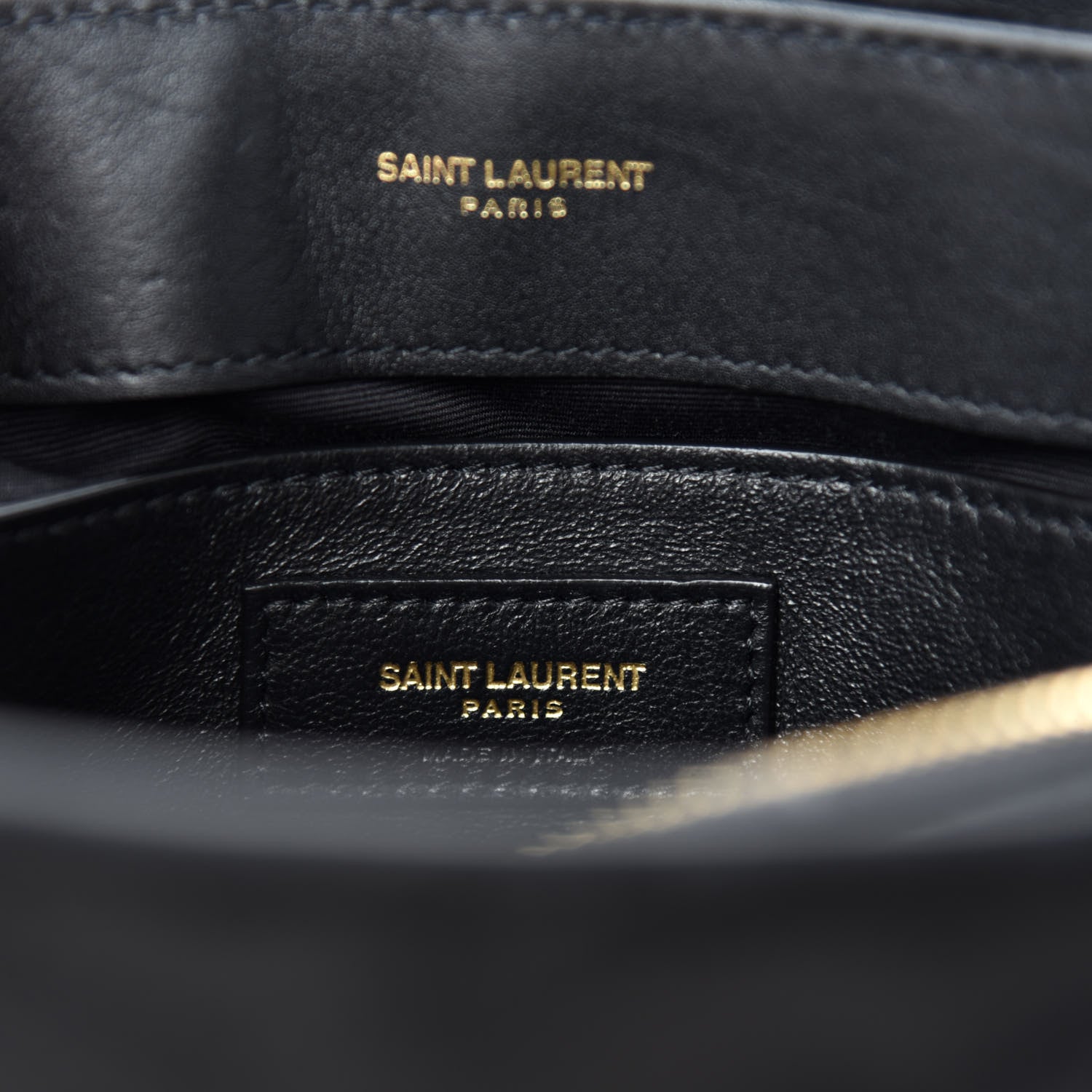 Saint Laurent Suede Calfskin Y Quilted Monogram Small Loulou Chain Satchel Black 8 of 11