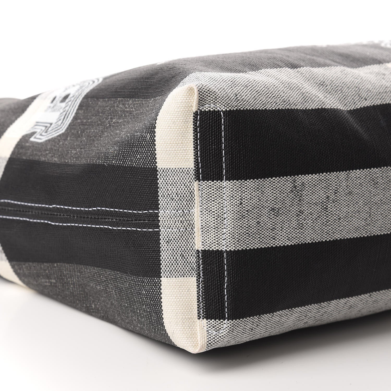 Burberry Coated Canvas Mega Check Medium Doodle Tote Black White 6 of 9