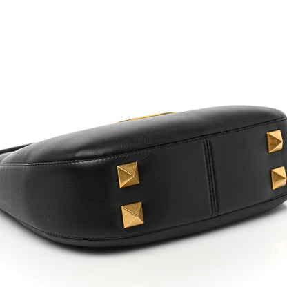 Valentino Garavani Calfskin Stud Sign Zip Hobo Black 7 of 8
