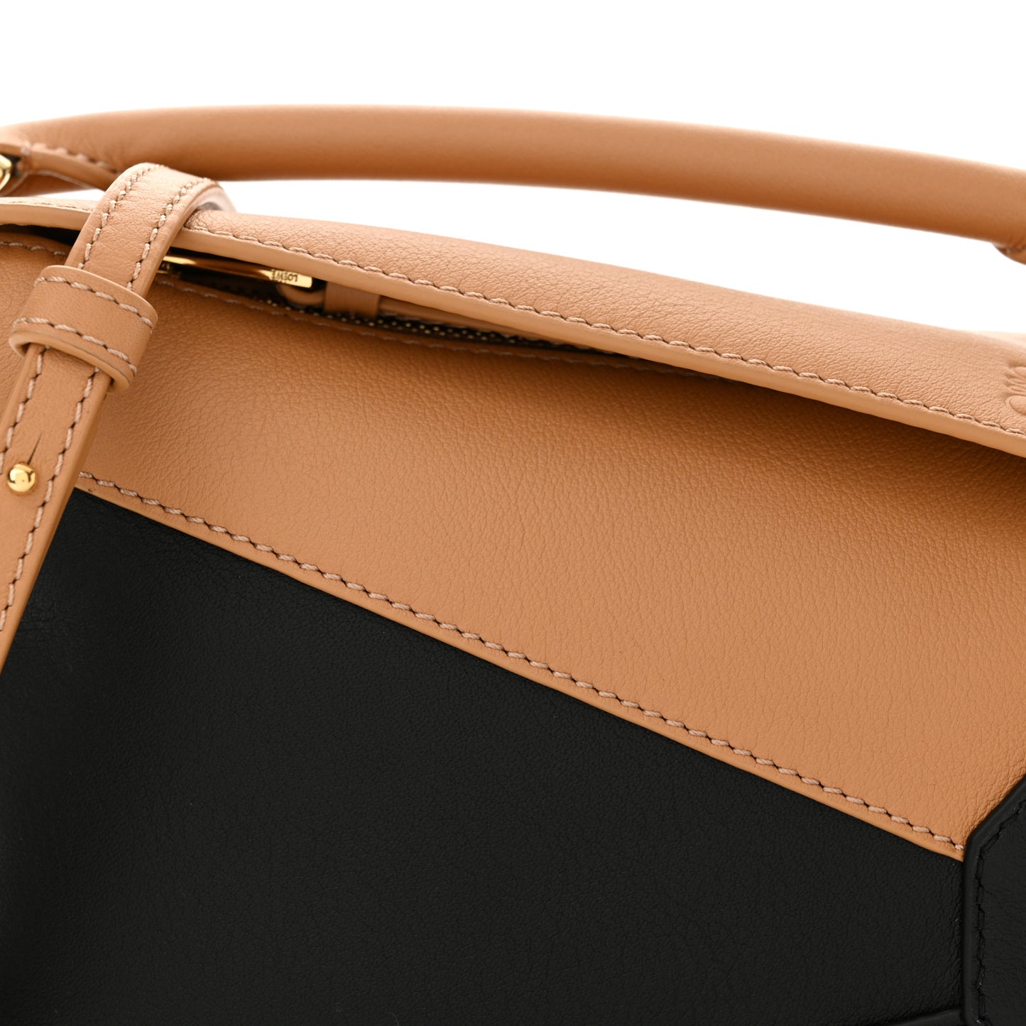 Calfskin Mini Puzzle Edge Bag Warm Desert Black