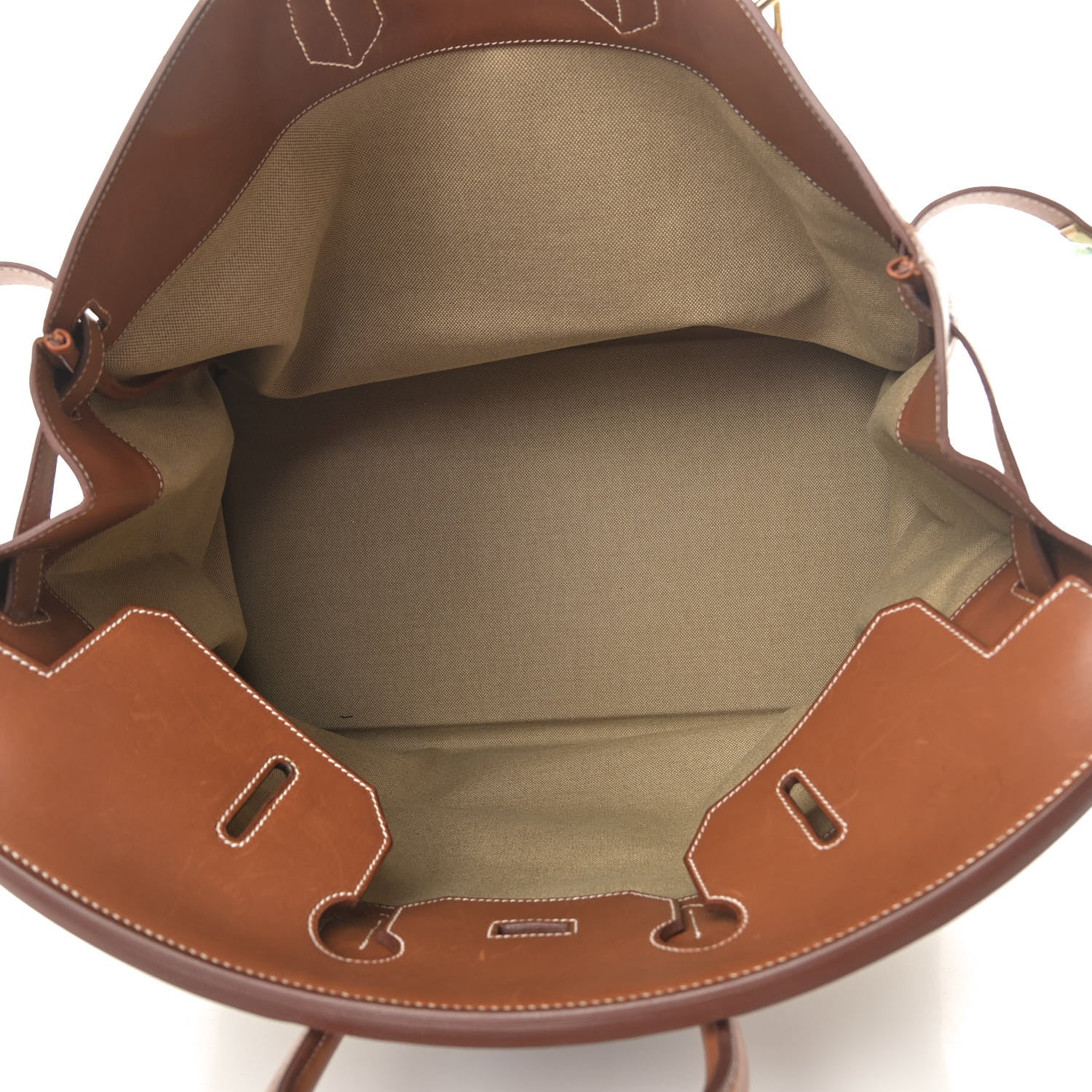 Hermes Toile Natural Barenia Flag HAC Birkin 50 Fauve 4 of 13