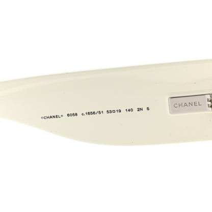 Chanel Acetate Square Sunglasses 6058 Black White 6 of 8