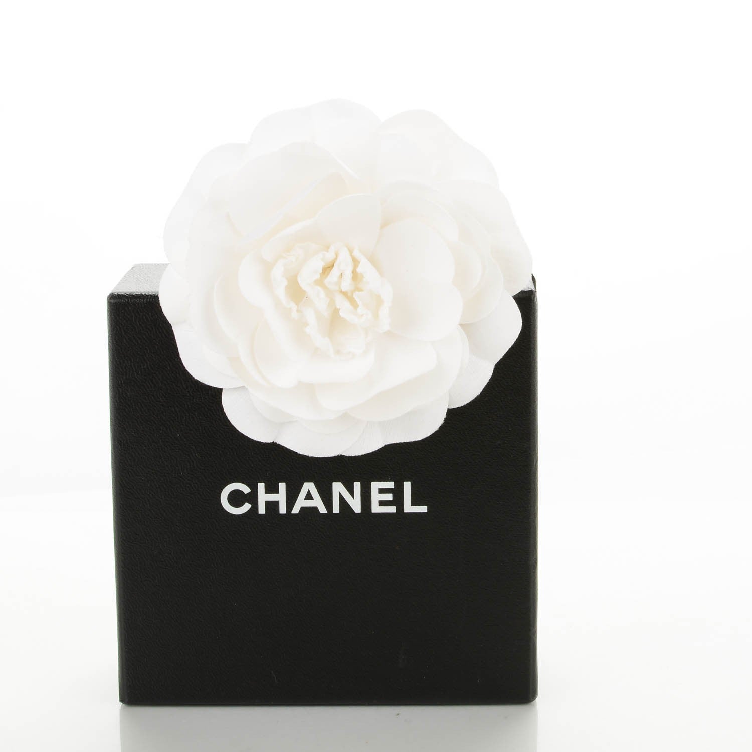 Chanel Crepe Satin Camellia Brooch Pin White 5 of 5