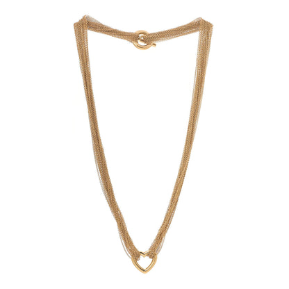 Tiffany 18K Yellow Gold Heart Mesh Toggle Necklace 3 of 4