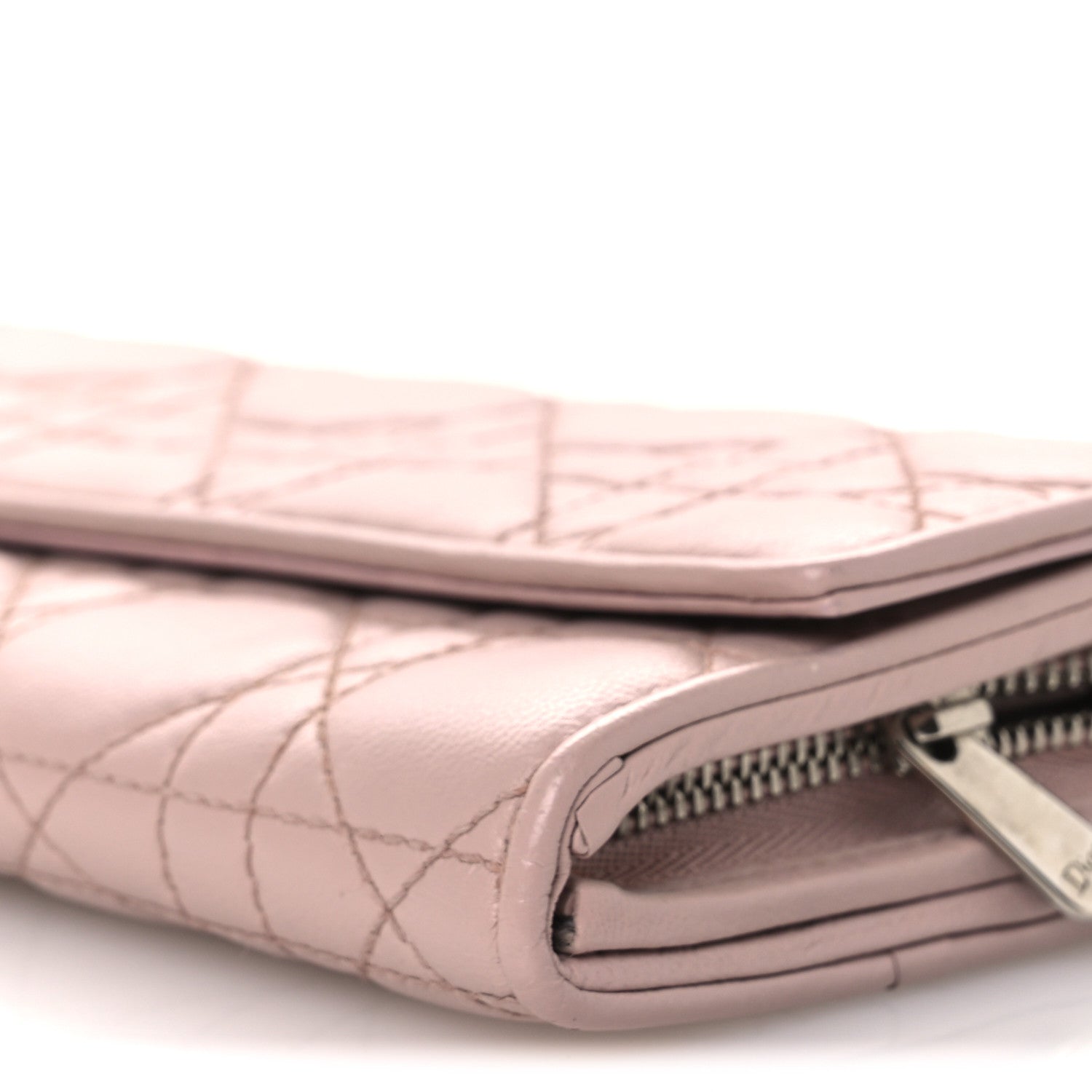 Christian Dior Lambskin Cannage Lady Dior Rendezvous Wallet On Chain Light Pink 10 of 10