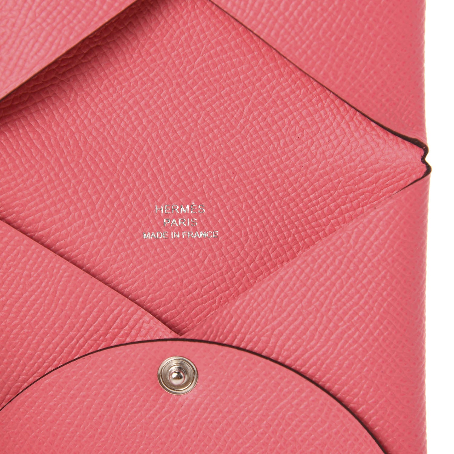 Hermes Epsom Calvi Card Case Rose Azalee 6 of 7