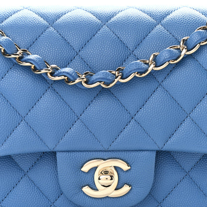 Chanel Caviar Quilted Small Double Flap Blue 7 of 9