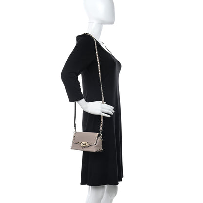 Valentino Garavani Pebbled Calfskin Mini Rockstud Crossbody Bag Poudre 2 of 9