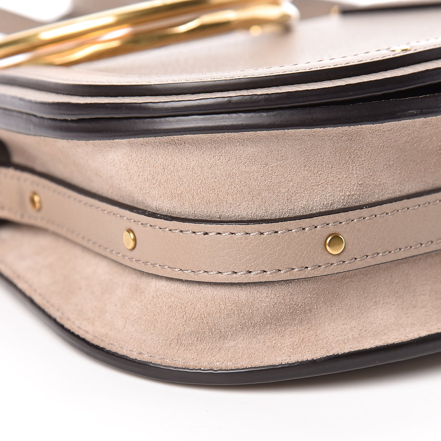 Calfskin Suede Small Nile Bracelet Bag Motty Grey