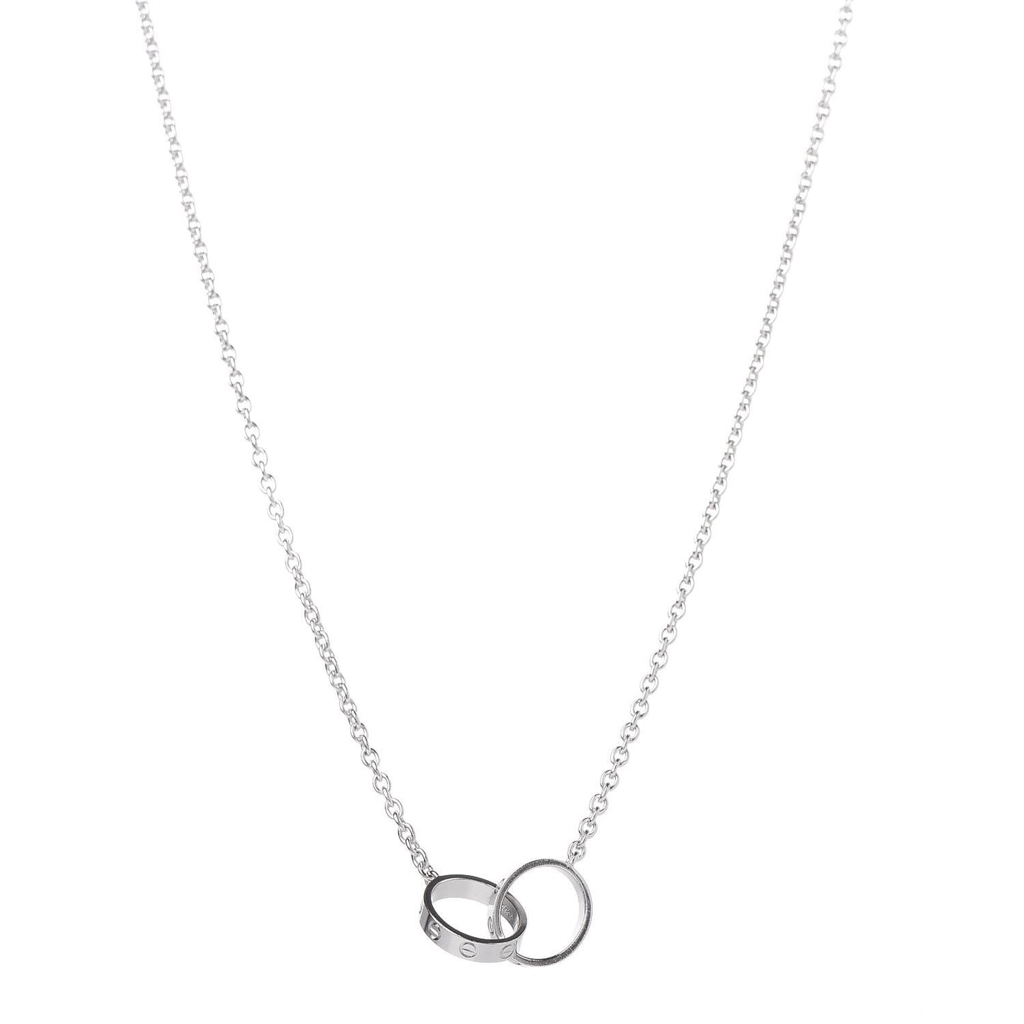 18K White Gold Interlocking LOVE Necklace