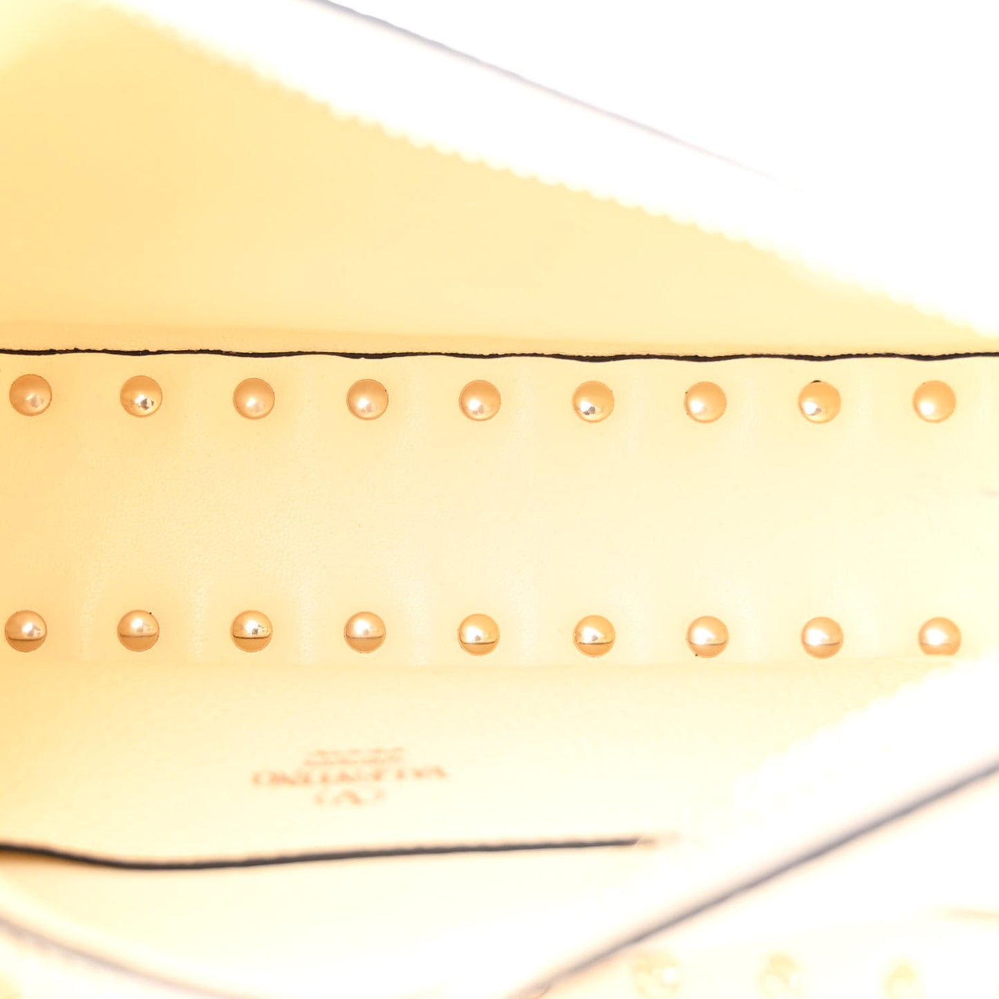 Grainy Calfskin Small Rockstud Hobo Ivory