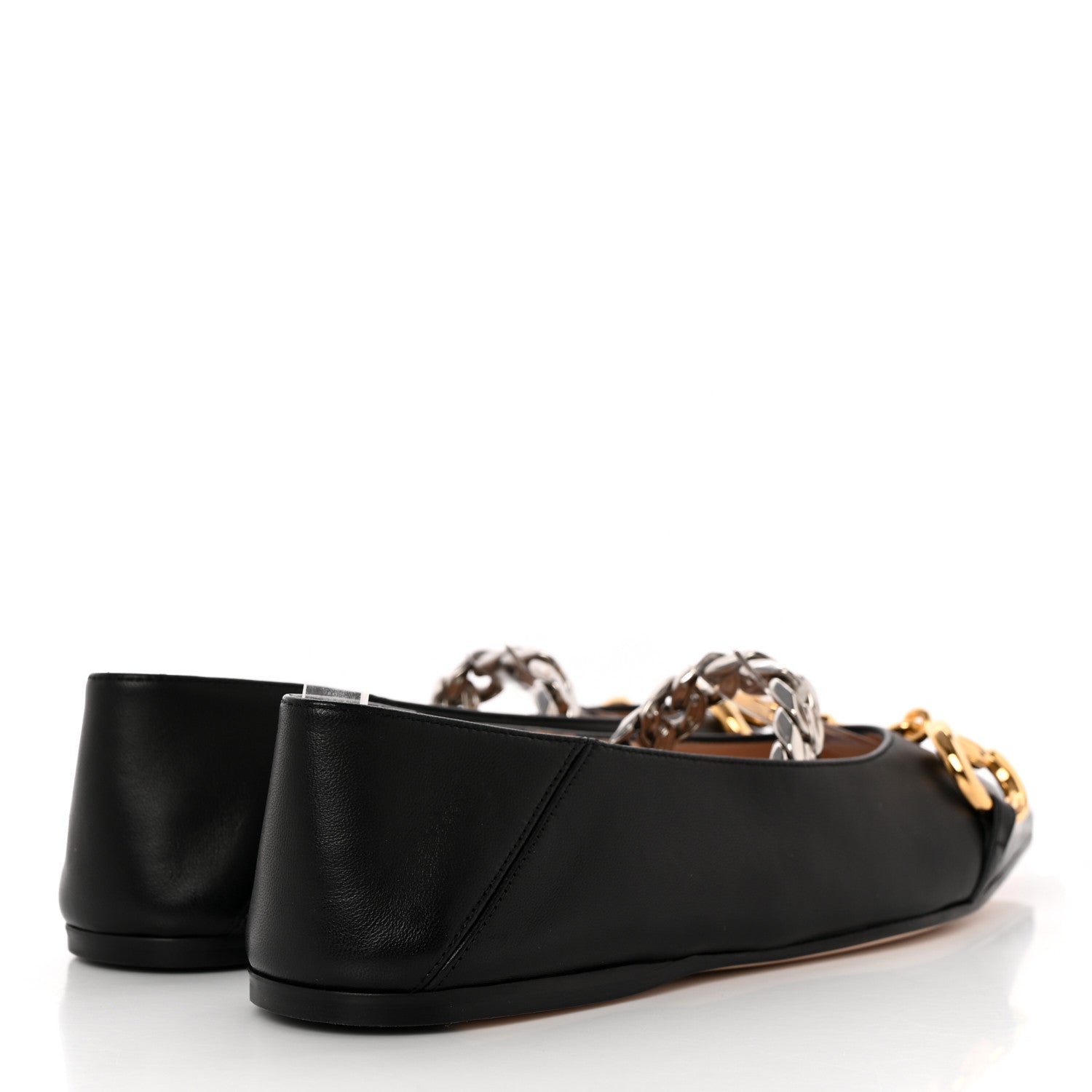 Gucci Nappa Lumiere Deva Horsebit Chain Embellished Flats 35 Black 4 of 12