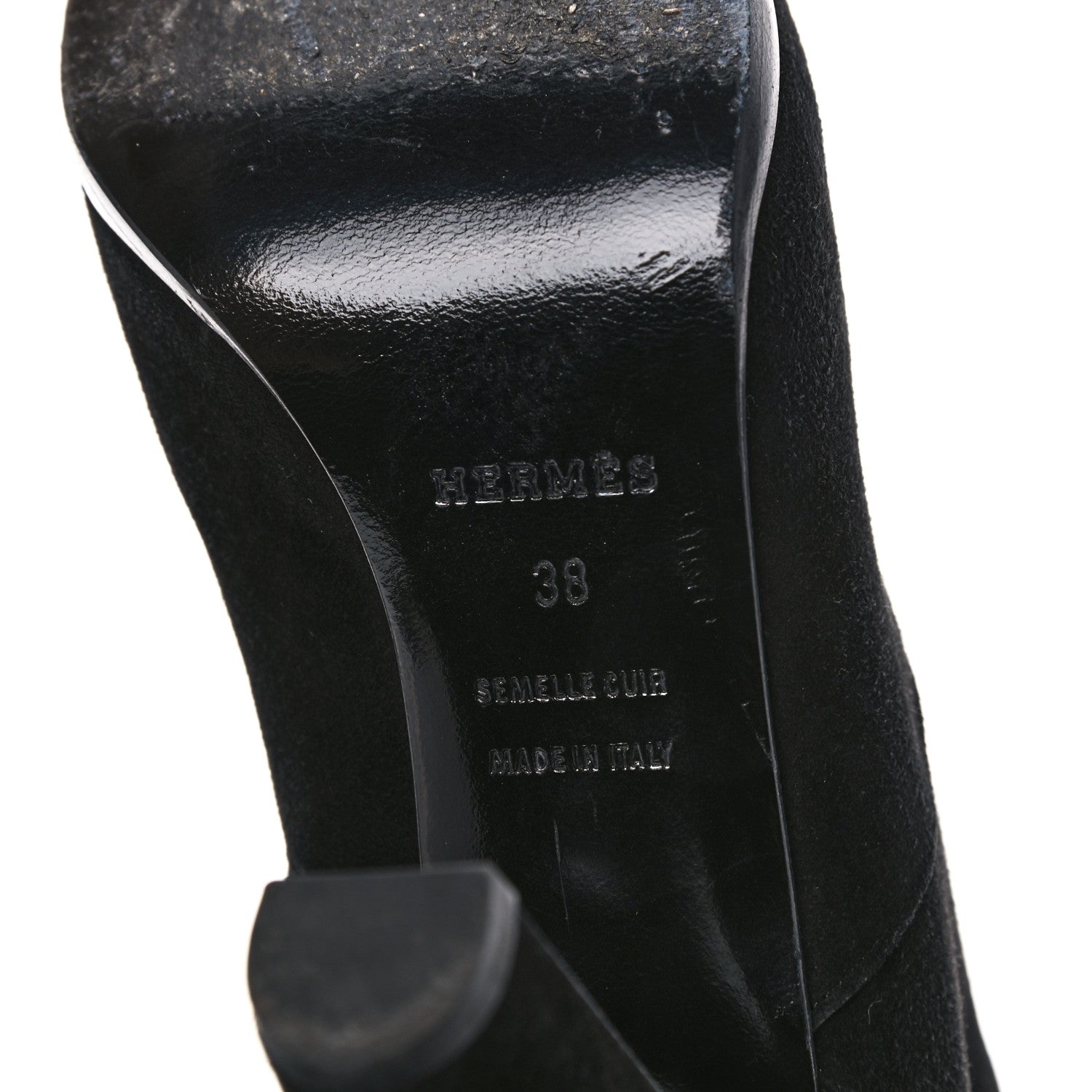 Hermes Suede Ankle Boots 38 Black Navy 6 of 10