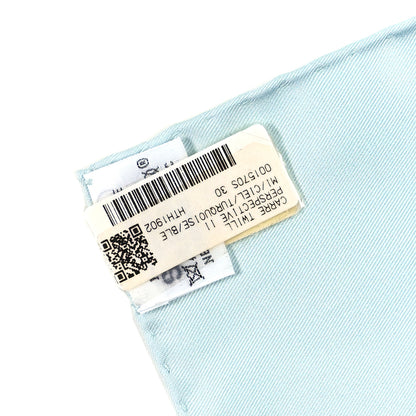 Hermes Silk Perspective II Cassandre Scarf 90 Ciel Turquoise 4 of 4