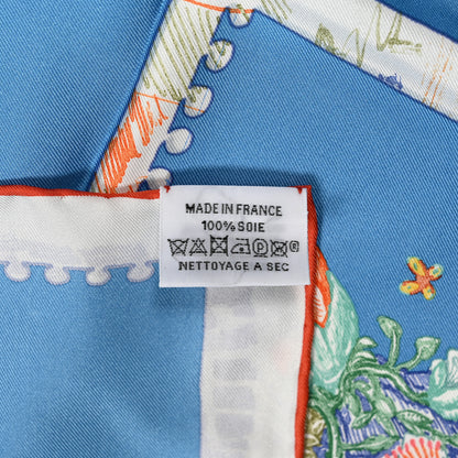 Hermes Silk Chevaloscope Scarf 90 Bleu Orange Multicolor 5 of 5