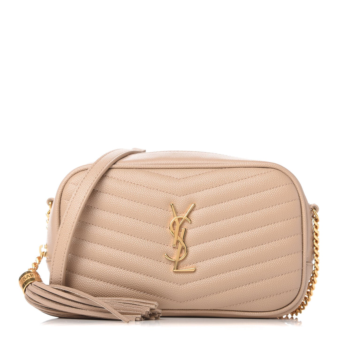 Grain De Poudre Matelasse Monogram Mini Lou Camera Bag Dark Latte