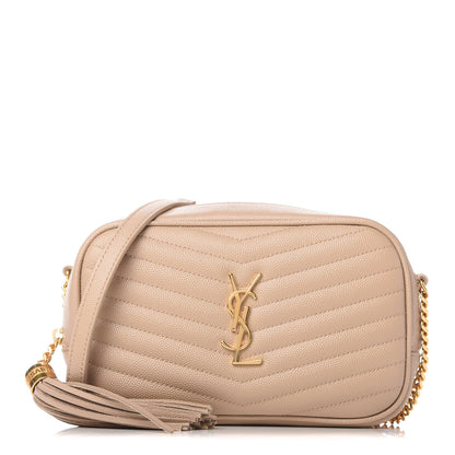 Saint Laurent Grain De Poudre Matelasse Monogram Mini Lou Camera Bag Dark Latte 1 of 12