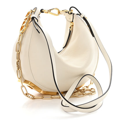 Fendi Vitello Grace Matte Mini Fendigraphy Hobo Bag White Ice 3 of 16