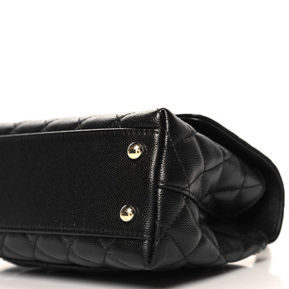 Chanel Caviar Lizard Embossed Quilted Mini Coco Handle Flap Black 10 of 10