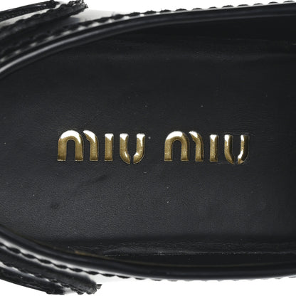 Miu Miu Spazzolato Penny Loafer 39 Black White 8 of 9
