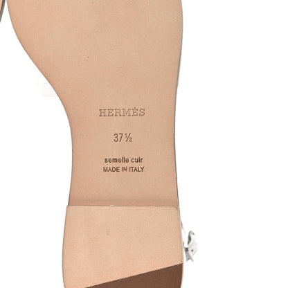 Hermes Epsom Santorini Sandals 37.5 White 5 of 9