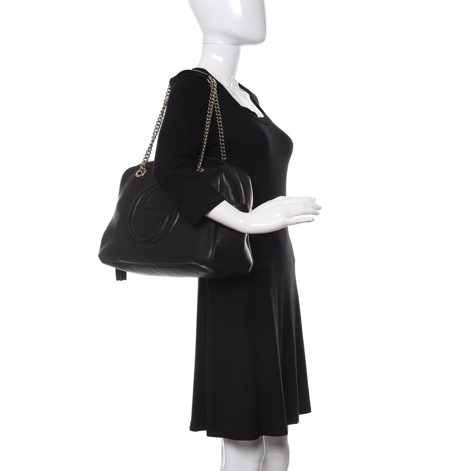 Gucci Pebbled Calfskin Medium Soho Bowler Black 2 of 20