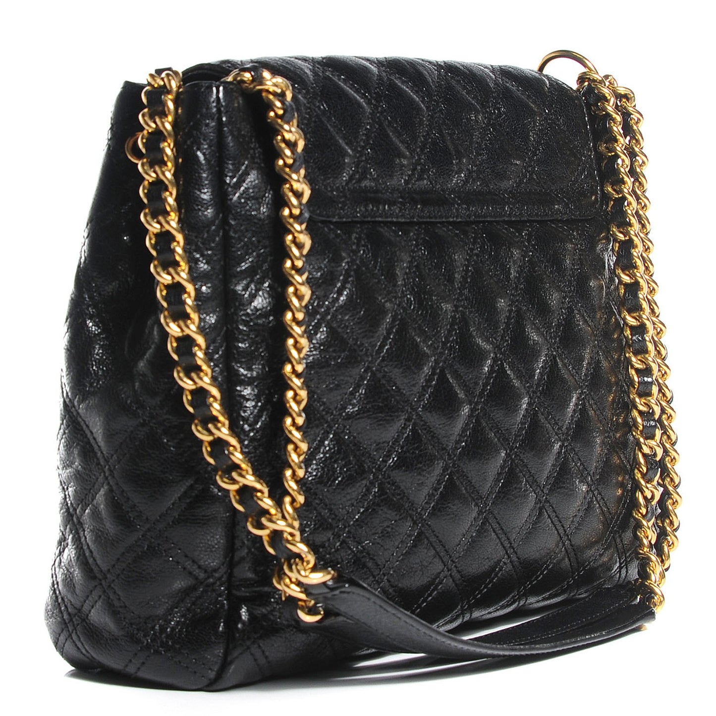 Lacquered Lambskin Baroque The XL Single Flap Black