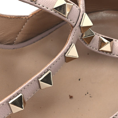 Valentino Garavani Pebbled Calfskin Rockstud Ankle Strap 100mm Pumps 40 Poudre 10 of 11