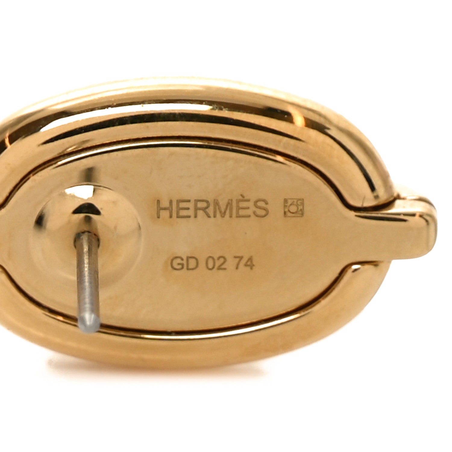 Hermes Enamel Mini Maillon Earrings Creme 4 of 5