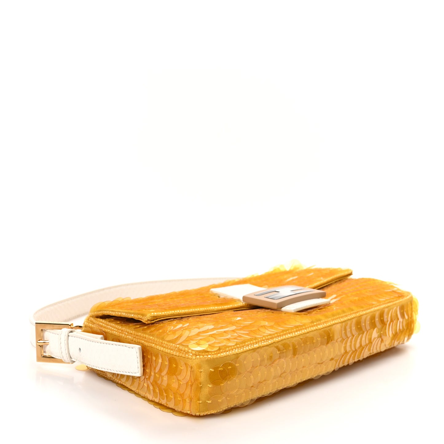 Satin Sequin Paillettes Elaphe Plexiglass Baguette 1997 Giallo Avorio