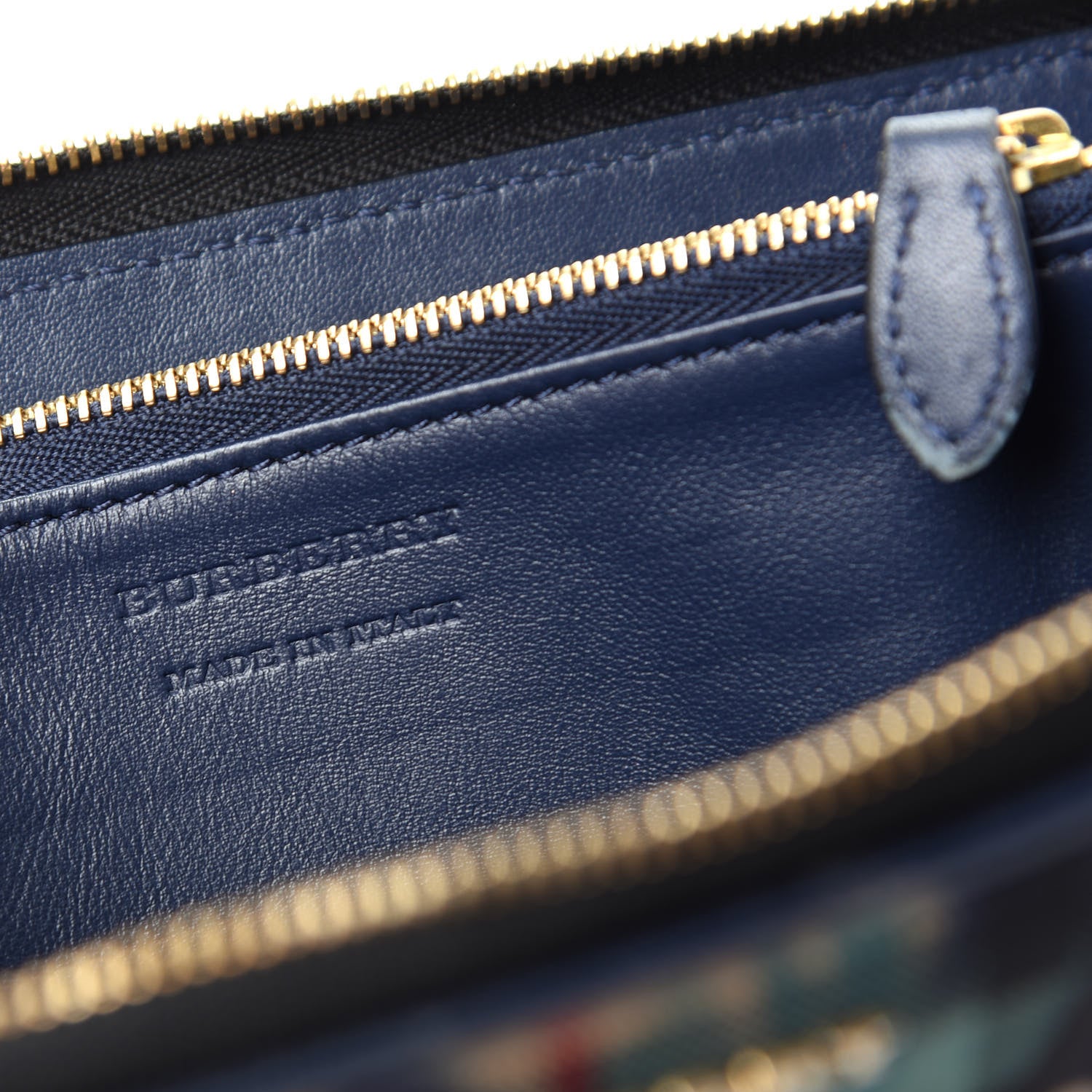 Burberry Haymarket Check Floral Print Zip Around Wallet Blue 6 of 8